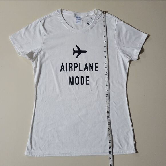Airplane Mode Women's White Crewneck Short Sleeve Tee - Picture 5 of 8